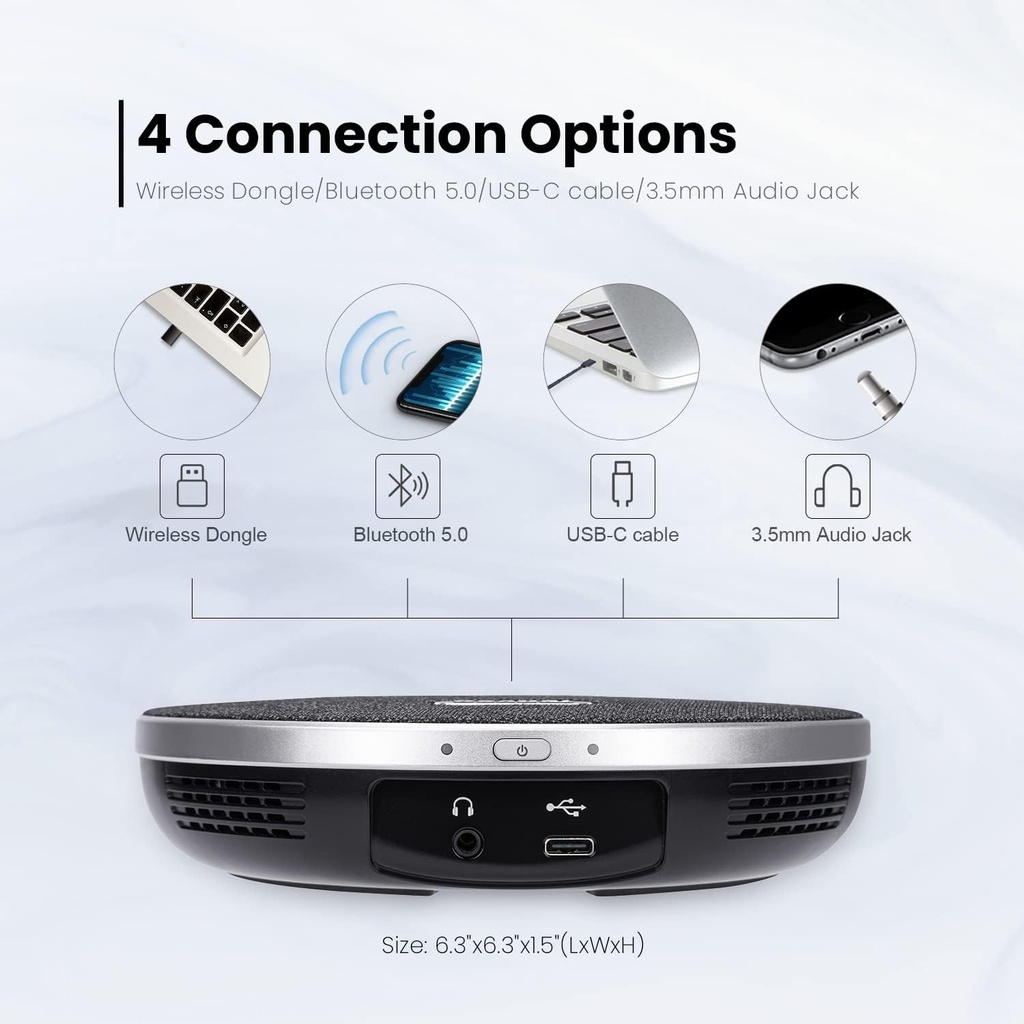 TONGVEO 4K Conference Room Camera System, AI Auto-Tracking PTZ Camera 5X Digital Zoom with Wireless Bluetooth Speakerphone Set USB 124-Degree Wide-Angle for Zoom Skype Teams OBS and more